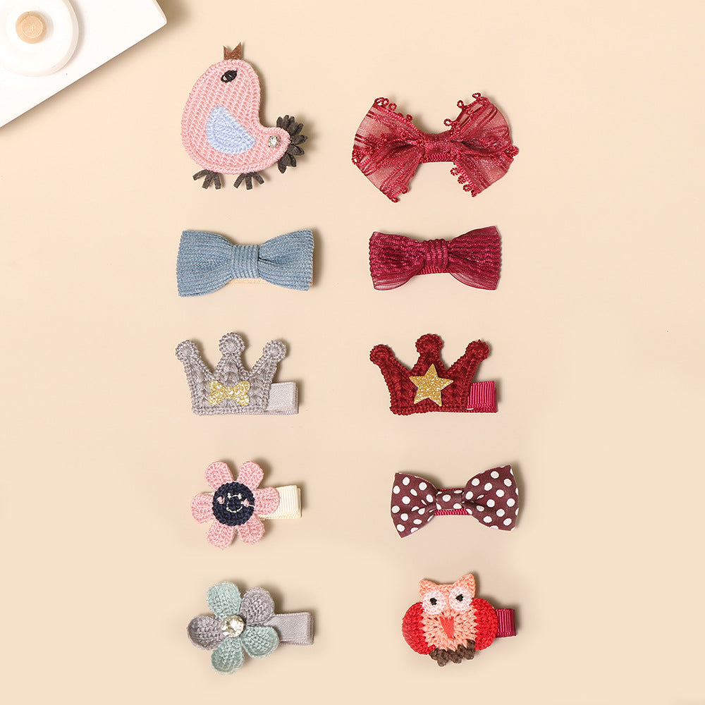 Venta al por mayor Kids Bow Knot Small Animal Flower Pinzas para el cabello